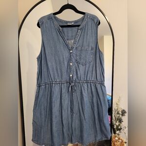 Gap Denim Drawstring Shirtdress